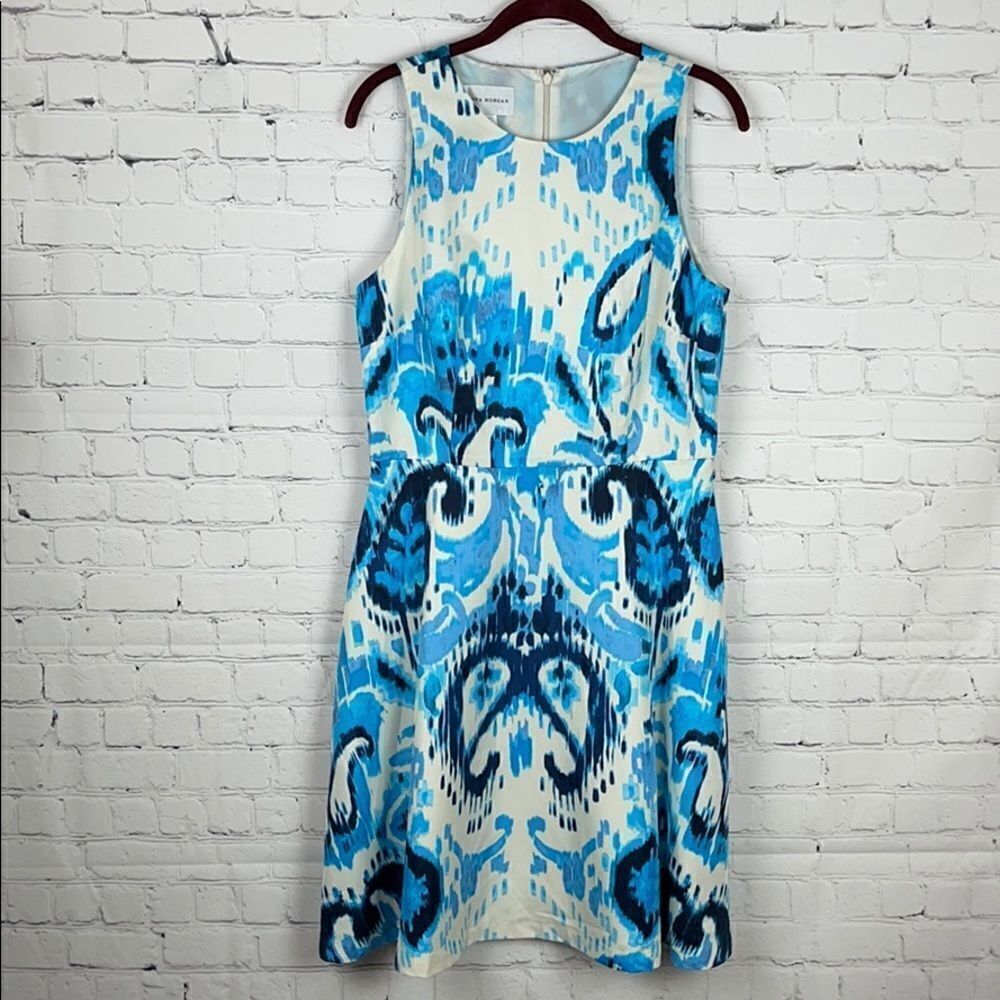 Donna Morgan White and Blue Dress Size 8
